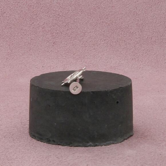 sterling silver vintage 3d spinning ship helm & telescope charm pendant - Picture 2 of 3